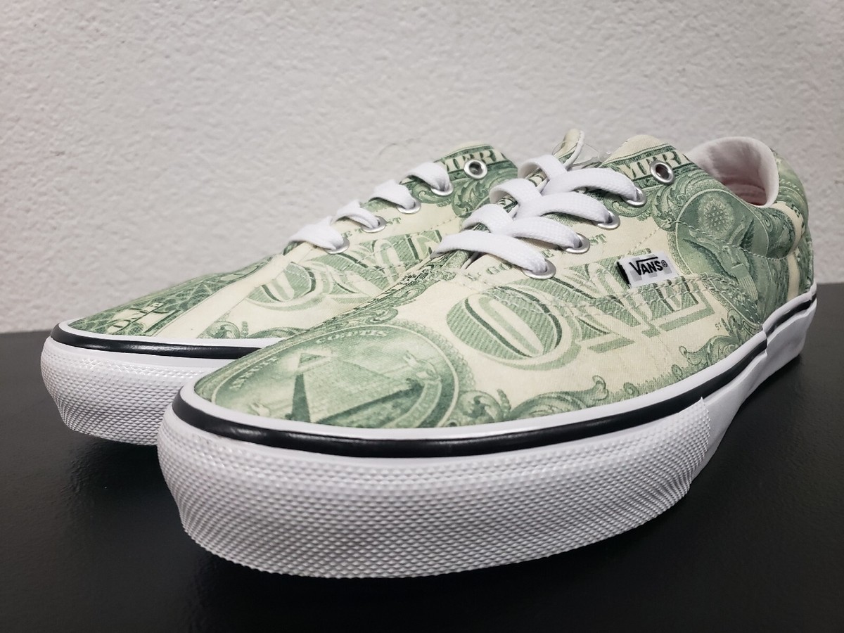 Vans Supreme Dollar Bill Skate Era Green VN0A5FC9GRN Men's Size 11