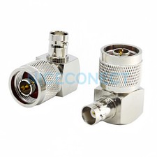1x N Male Plug to BNC Jack Female Right Angle RA Type Adapter RF Connector Brass