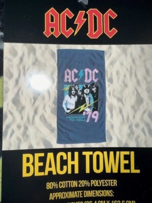 AC/DC  Highway To Hell NEW Large Beach Pool Bath Towel   34'' X 64''  NWT Soft!