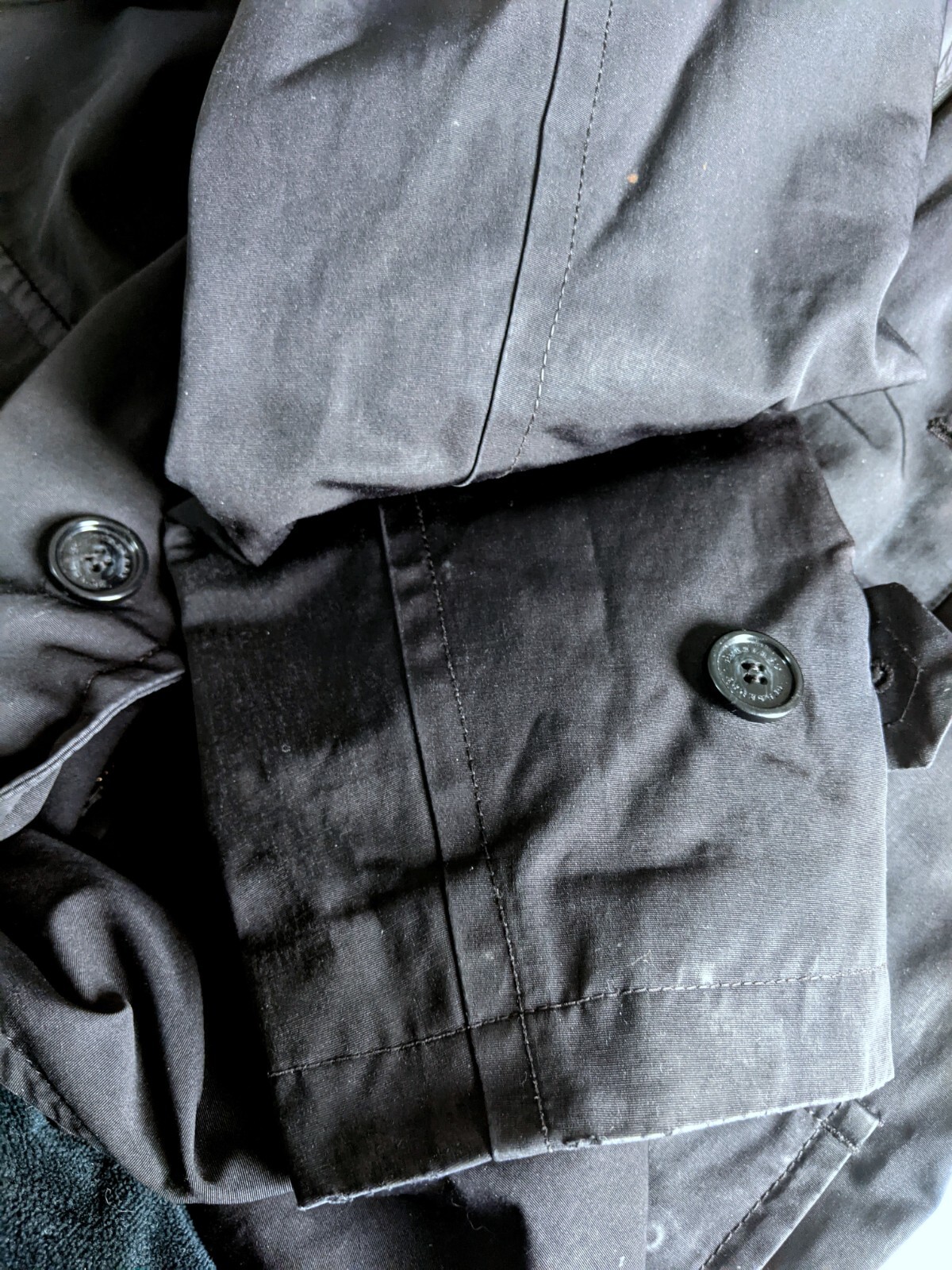 BURBERRY London Black Trench Coat Waterproof Jacket Size 54 eBay