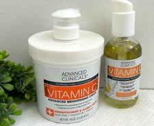 Advanced Clinicals Vitamin C Face Body Cream & Brightening Body Oil