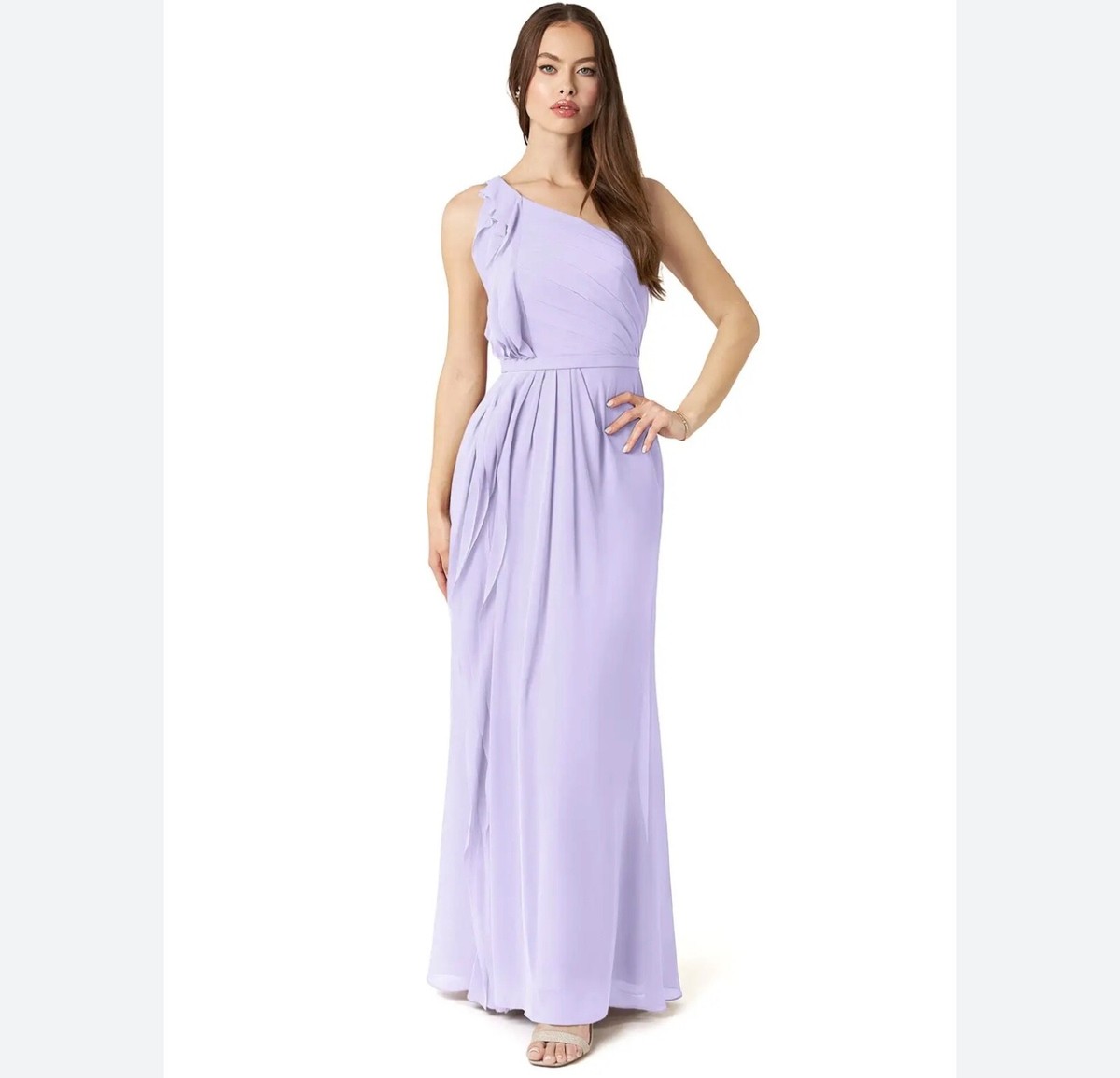 open lace back dress One Shoulder Chiffon Bridesmaid Dress