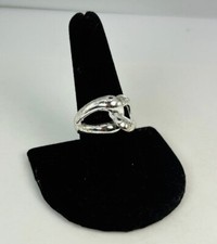Sterling Silver Interlocking Ring Size 9 Stamped MC 925