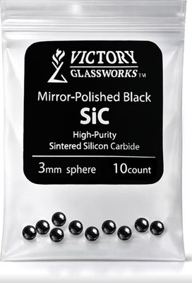SiC Spheres / Pearls  : Silicone Carbide With Mirror Finish 3mm Pack Of 10