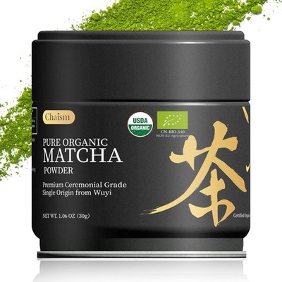 Chaism Ceremonial Grade Matcha Green Tea Powder - Single Origin Organic, 1.06oz