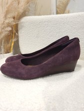 Clarks Artisan Womens Wedge Heel Shoes Size 4D Suede Purple