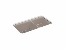 KOHLER K-8204-CM3 Cairn Neoroc 33-1/2" Undermount 2-bowl Kitchen Sink Taupe