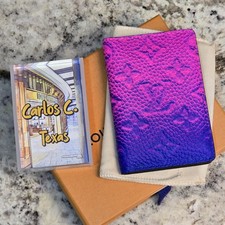Louis Vuitton Illusion Monogram Taurillon Pocket Organizer Pink Blue Brand New