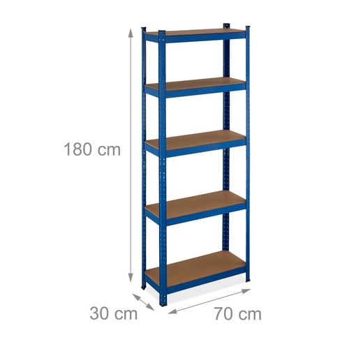 Scaffalatura per carichi pesanti 200 x 100 x 50 cm (altezza x larghezza x profondità), portata