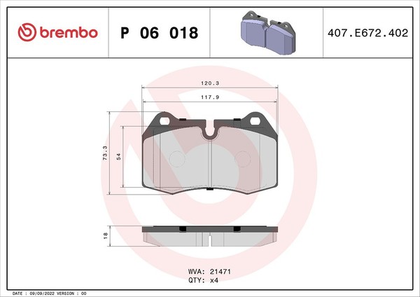 Brembo Bremsbelagsatz, Scheibenbremse Vorderachse U.A. FüR Bmw, Maserati-image