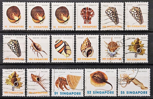 Singapore Stamp 1977 Sea Shells Marine Life Scott # 263-274 MINT NH and Used