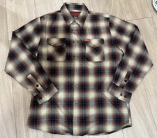 DIXXON Flannel THOROGOOD Mens Long Sleeve Button Up Shirt Snaps Size L FREE SHIP