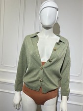 Cardigan Ballantyne vintage anni 70 verde cashmere maglia retrò Granny Academia Luxe