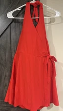 J. Crew Women's Size 10 Halter Wrap Swim Dress Bathing Suit Bright Red NWT