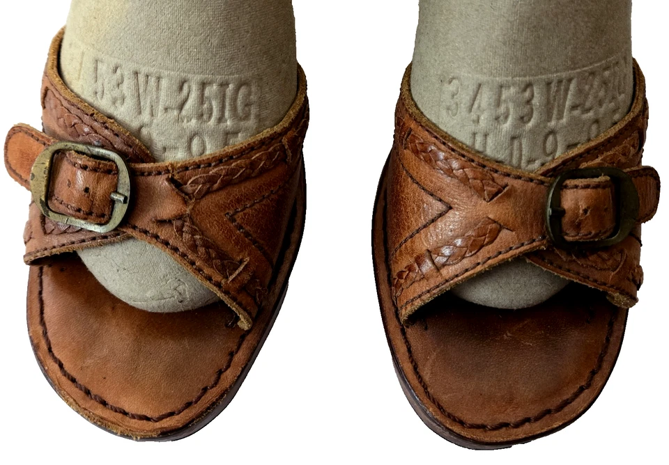 VTG Rapallo 70'S Wooden Platform SANDALS, 4" Heels, Leather Upper Size 6 Brazil - Image 2 of 4