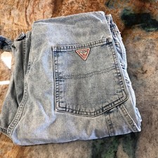 Vintage GUESS Women  s Overalls Size Medium Blue Denim 100 Cotton