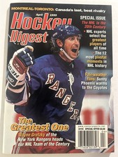 1999 Hockey Digest NEW YORK Rangers WAYNE GRETZKY No Lab NEWSSTAND Team Century