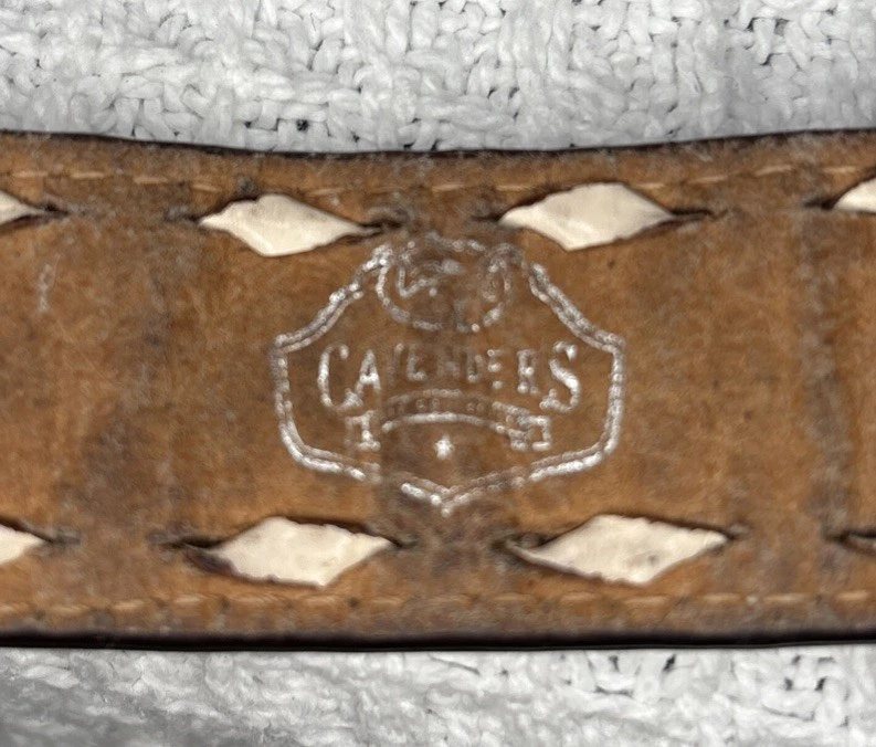 Cavenders РАЗМЕР 26 МОЛОДЕЖНЫЙ тисненый коричневый кожаный западный ремень сшитый цветочный  - Изображение 2 из 4