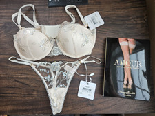 HONEY BIRDETTE Whitney 3pc Lingerie Set BNWT 32DDD / 32F Medium,M Thong,Stocking
