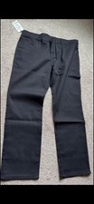 Wrangler Men's Black Straight Leg Casual Pants Size 34 Cotton Twill 5-Pocket