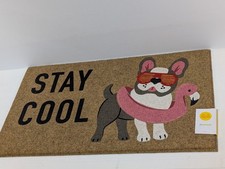 Sun Squad Outdoor Doormat Stay Cool Dog with Floatie Rectangular 18" x 30" 