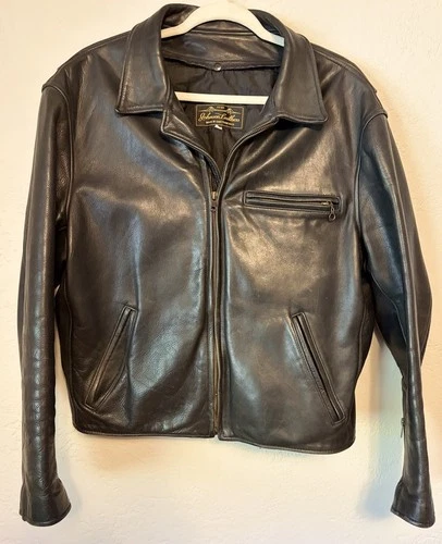Vintage 1989 Johnson Leathers Heavyweight Motorcycle Riding Jacket Size 46  USA - product listing photo