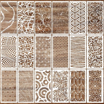 Stencils for Crafts Reusable Texture Background Stencil Leaf Floral... 