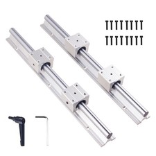 2Pcs 12mm SBR12 L1000mm Fully Supported Linear Rail Shaft Rod  4X SBR12UU block