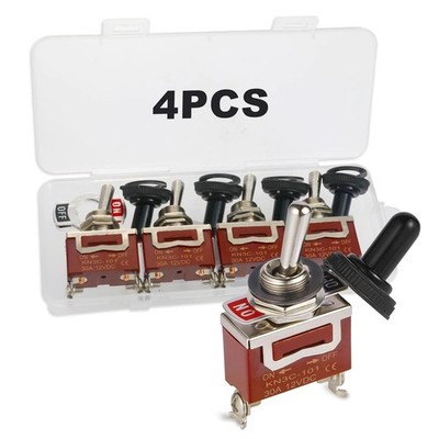 Waterproof Toggle Switch, Durable 12v 30a Spst 2pin On/off Heavy Duty  Pack of 4
