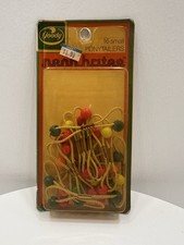 VINTAGE NEW 1980's Goody Ponytail Holders Small Neon Brites Pk of 16