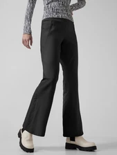 ATHLETA Peak Hybrid Fleece Black Brushed Flared Boot Cut Pants, Size S