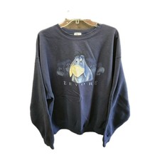 Vintage 90s Disney Store EEYORE Winnie-the-Pooh Dark Blue Sweatshirt XL USA