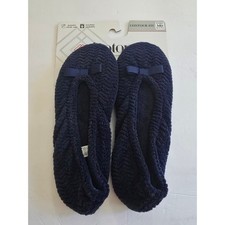 Isotoner Womens Navy Blue Contour Fit Suede Sole Slippers Medium 6.5-7.5