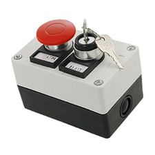 2 in 1 Locking Key  Button on/off Red Momentary Mushroom Push Button Switch