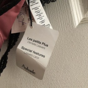 NWT AUBADE TANGA THONG BRIEF BLACK Lace sz XS