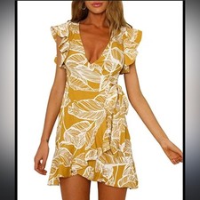 Davi Dani Tropical Wrap Dress. M