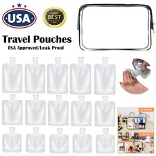 16  Travel Pouches for Toiletries TSA Approved Fluid Cream  Makeup Packing Bag