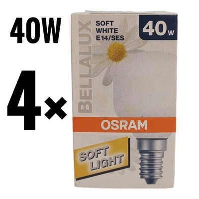 4x Osram Bellalux Tropfen 40W SIL 40 T45 Soft White Opal E14 Bella dimmbar Lampe