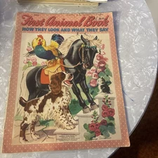 1941 FIRST ANIMAL BOOK by George Trimmer Merrill Publishing 3429