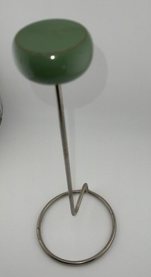 VINTAGE STORE DISPLAY HAT STAND METAL BASE WOOD TOP