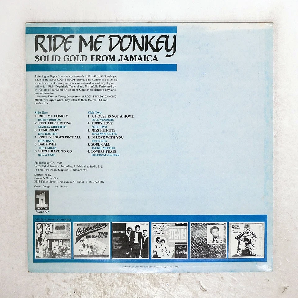 VA RIDE ME DONKEY STUDIO ONE PSOL7777 Jamaica REISSUE VINYL LP - Image 2 of 3