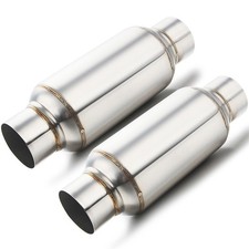 2.5 Inlet 2.5 Outlet Performance Mufflers Exhaustresonator Ss Universal 2pcs 2.5 Inlet 2.5 Outlet Performance Mufflers Exhaustresonator Ss Universal 2pcs