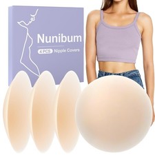 Nipple Covers for Women 2 Pairs - Reusable Adhesive No Show Pasties, Sticky I...