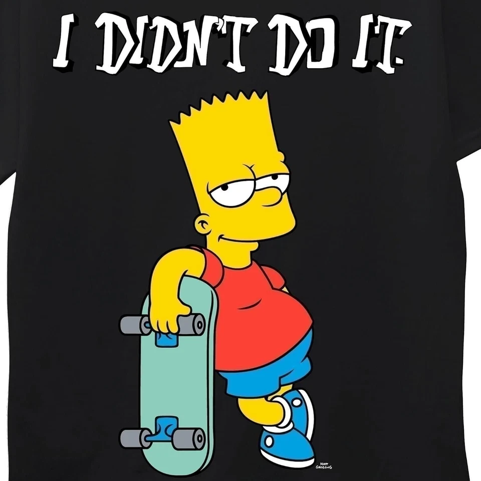 Camisa Bart Simpson manga corta cuello redondo para niños pequeños y grandes tallas 4-20 Foto 3 de 4