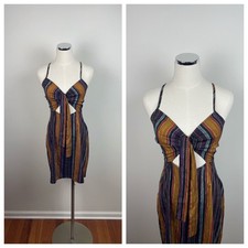 Nasty Gal Brown Purple Black Blue Orange Cut Out Spaghetti Sweetheart Dress 