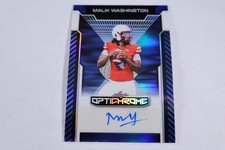 Malik Washington 2025 Leaf Optichrome Blue Prizmatic 2/3 AUTO - Item #3371*