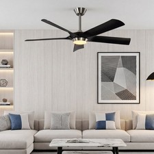 52" Ceiling Fan with Light Remote Dimmable LED DC Motor 6 Speed Reversible Timer
