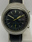 SEIKO HELMET CHRONOGRAPH 6139 7100 BLACK COLOR JAPAN MEN'S 40mm VINTAGE WATCH