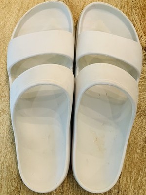 OLD NAVY Everywhere White Double Strap Slide Sandals NWT Women's Shoe Size 7