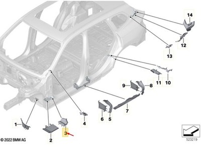 BMW X1 U11 A-Säule unten Mitte rechts Formteil 41009479346 NEU